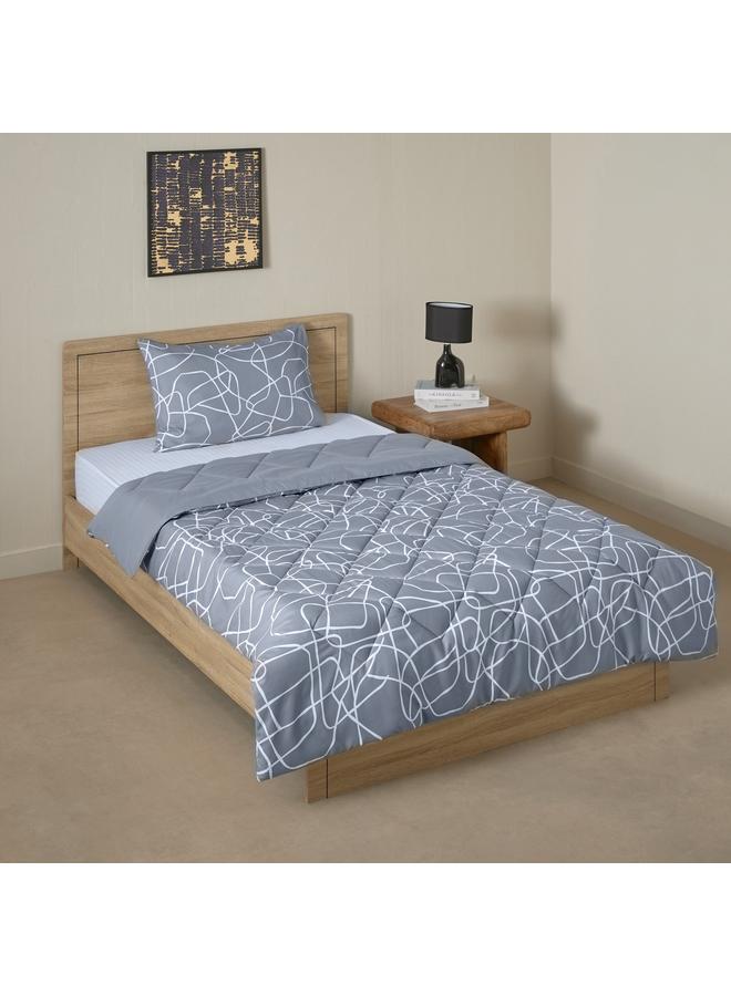 Home Box Madrid Kuhmo 2-Piece Twin Reversible Microfibre Comforter Set - 160x220 cm  - Image 2