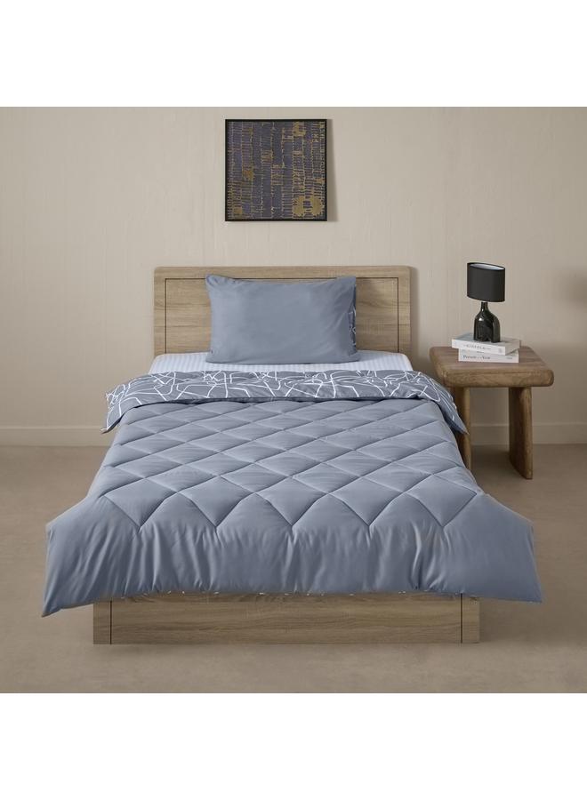 Home Box Madrid Kuhmo 2-Piece Twin Reversible Microfibre Comforter Set - 160x220 cm  - Image 4