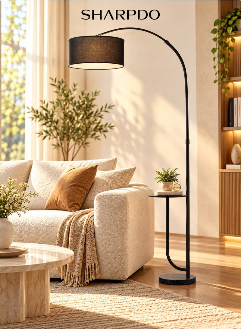 Sharpdo Three-Color Dimmable Vertical Floor Lamp With Warm Light Pure Natural Marble Base with Coffee Table Tray - with Remote Control Time Switch 70x185cm - Image 1