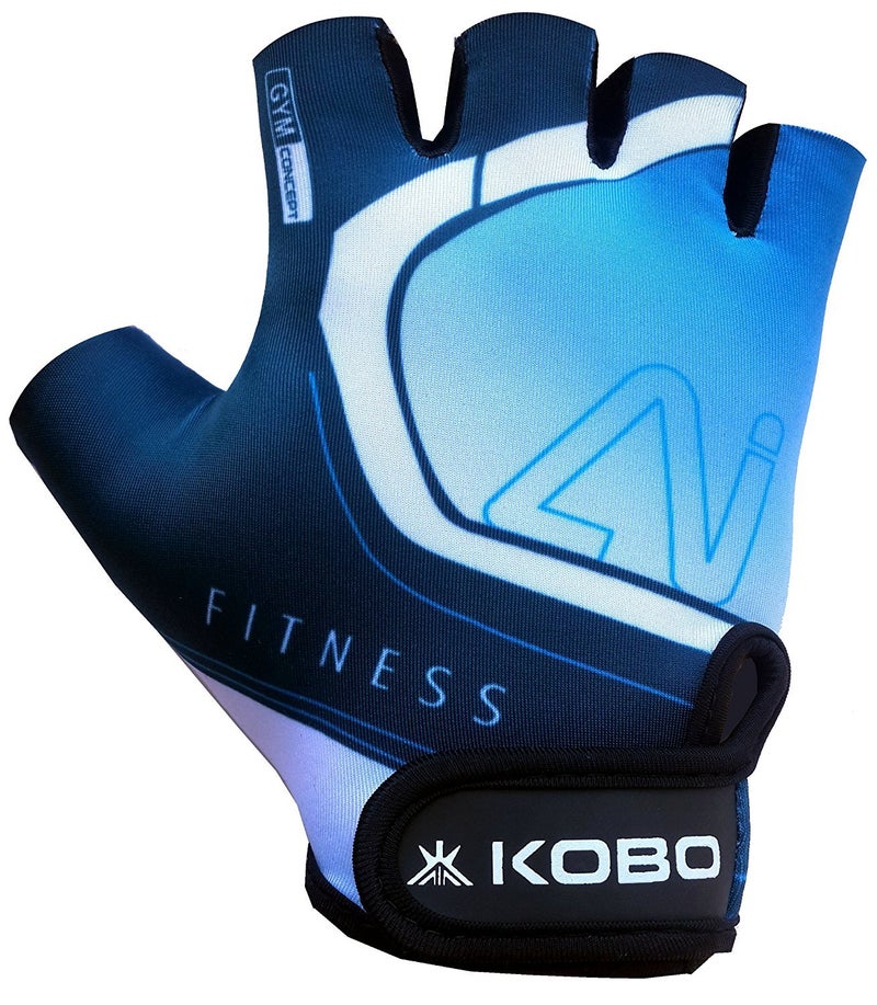 Kobo WTG-20 Lycra-Spandex Gym Gloves, Small (Blue) - Image 3