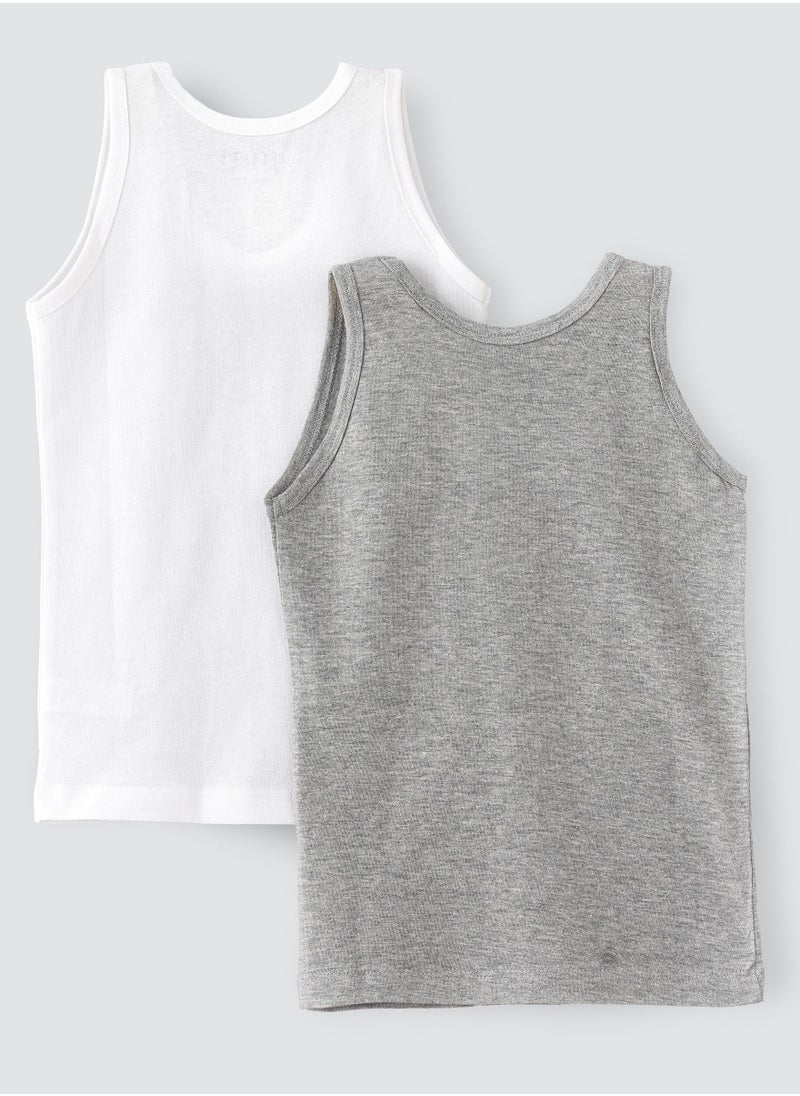JAM 2 Pack Boys Vests 100% Cotton, Soft and Breathable Sleeveless Undershirts for Boys  - Image 2