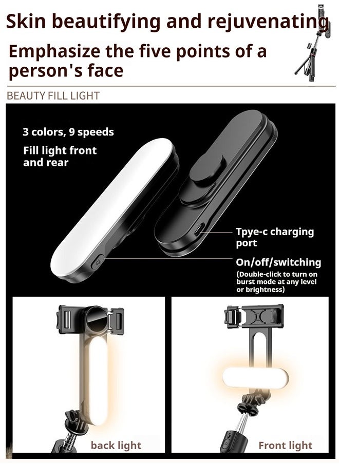 ماركة غير محددة 44.88 Inches Selfie Stick Tripod for phone, All-in-1 Phone Tripod Stand with Rechargeable Bluetooth Remote,Removable fill light,Compatible with iPhone and Android Smartphones,Lightweight Tripod for  - Image 5