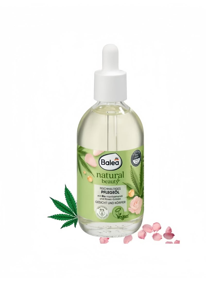 باليا زيت إكسير الجمال الطبيعي من Balea — مخلوط بزيت اللوز الحلو وزيت الورد العطري، يغذي البشرة بعمق وينعمها. مناسب للوجه والجسم. تم اختباره من قبل أطباء الجلد، يعتني بلطف بكل جزء من بشرتك.