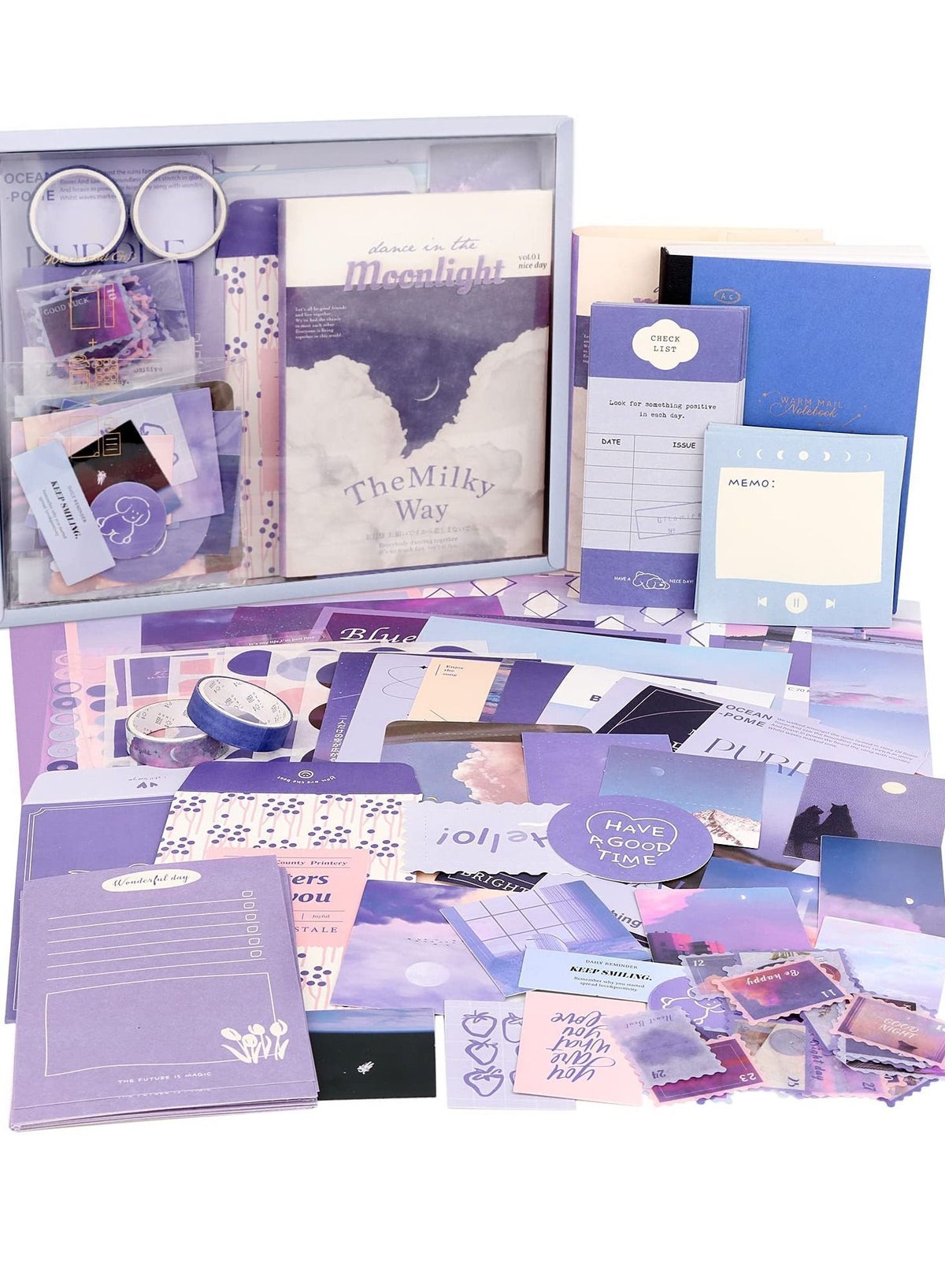 Y&D 155 Pcs Aesthetic Scrapbook Kit Scrapbooking Supplies Junk Journal ...