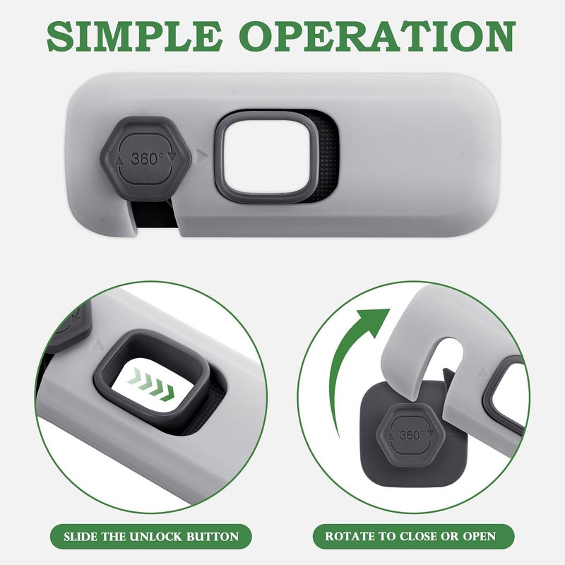 2Pcs Fridge Lock, Easy to Install Fridge Locks for Children, Fridge Locks No Tools Need or Drill, Fridge Child Lock Apply to Max 1 inch(25mm) Sealing Strip (Grey) - Image 3