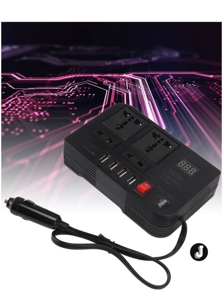 JAJEEK NEW 12V 300W Car Power Converter Inverter, DC to AC for Phone and Devices, Easy Operation Car Inverter - Image 1