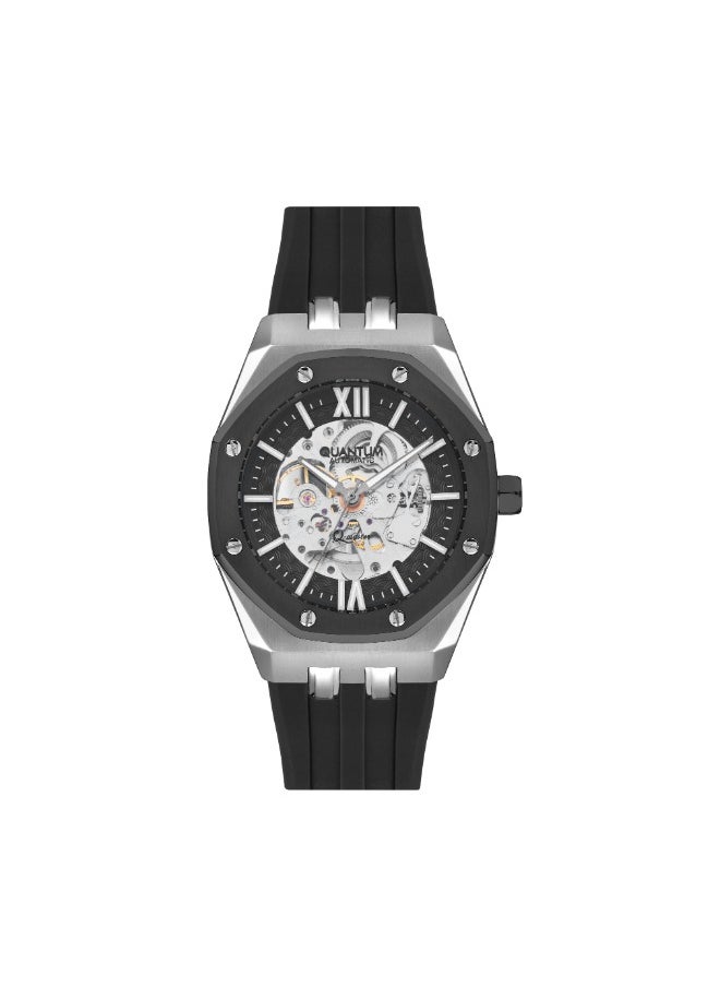 Quantum - Quantum QMG1074.051 Men's Automatic Display Watch & Silicon Strap Strap Black - Image 1