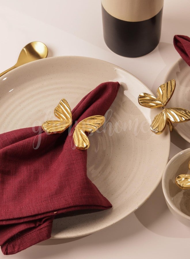 Glimpse Homes حلقات مناديل أنيقة من Glimpse Homes لطاولة الطعام، فراشة ذهبية (12) - Image 1