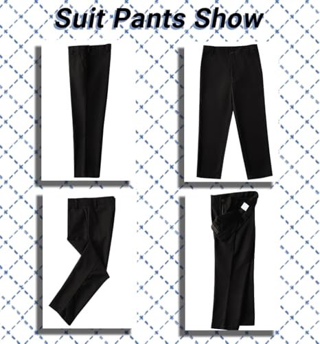 Yavakoor Boys Suit for Big Boy 4 Piece Blazer Pants Shirt and Bowtie Black Tuxedo Size 10 - Image 5