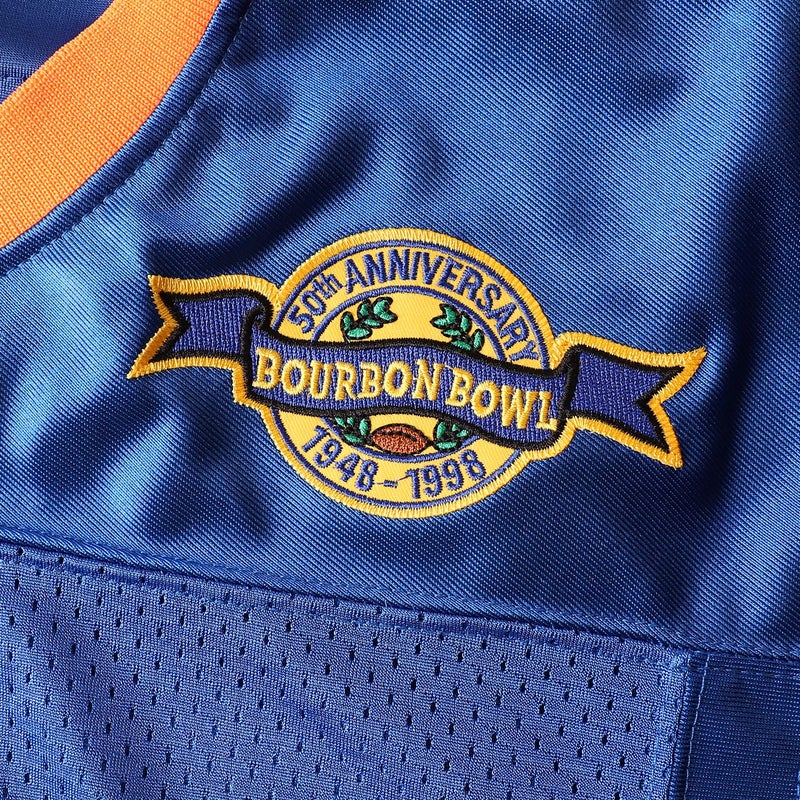 Phoneutrix Bobby Boucher #9 The Waterboy Adam Sandler Movie Mud Dogs Bourbon Bowl Football Jersey (Blue, X-Large) - Image 4