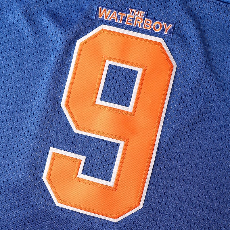 Phoneutrix Bobby Boucher #9 The Waterboy Adam Sandler Movie Mud Dogs Bourbon Bowl Football Jersey (Blue, X-Large) - Image 2