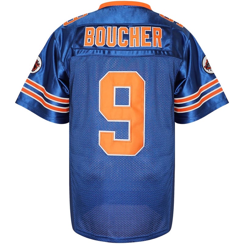 Phoneutrix Bobby Boucher #9 The Waterboy Adam Sandler Movie Mud Dogs Bourbon Bowl Football Jersey (Blue, X-Large) - Image 3