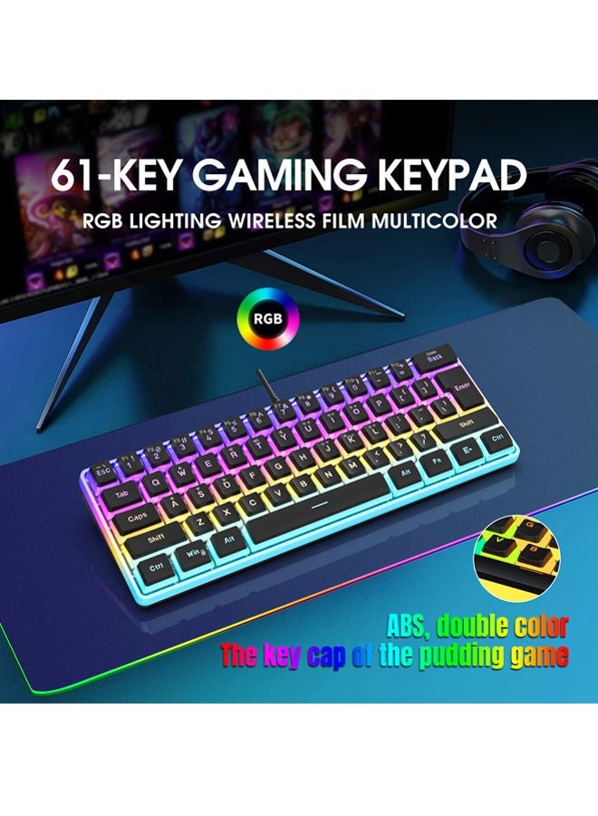 Rock Pow Rock Pow 60% swap Mechanical Feeling Gaming Keyboard with PBT Pudding Keycaps, RGB Backlit Wired USB Optical Switches Keyboards Full Keys Programmable for Windows MAC PC Gamers Gateron  - Image 2