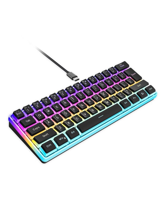Rock Pow Rock Pow 60% swap Mechanical Feeling Gaming Keyboard with PBT Pudding Keycaps, RGB Backlit Wired USB Optical Switches Keyboards Full Keys Programmable for Windows MAC PC Gamers Gateron  - Image 1
