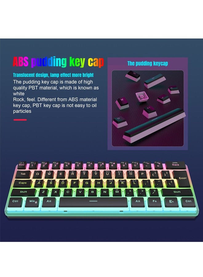 Rock Pow Rock Pow 60% swap Mechanical Feeling Gaming Keyboard with PBT Pudding Keycaps, RGB Backlit Wired USB Optical Switches Keyboards Full Keys Programmable for Windows MAC PC Gamers Gateron  - Image 4