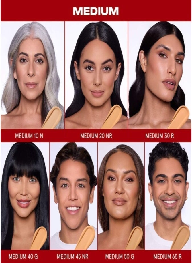 وان سايز كريم أساس سائل مقاوم للماء من تيرن أب ذا بيس، لون متوسط، 40 غرام - 30 مل - تغطية كاملة، لمسة نهائية مطفية - Image 5