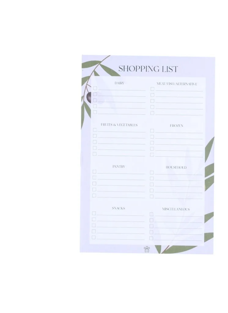 Prickly Pear Olive Set Of 2 Magnetic Meal Planner With Shopping List