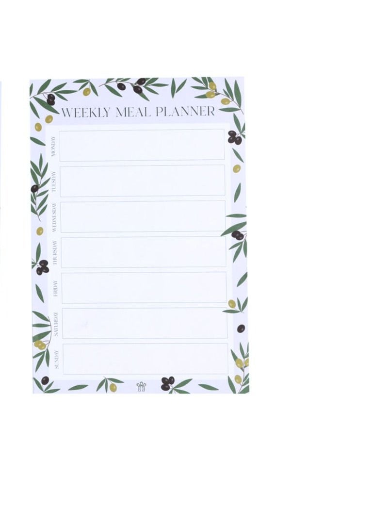 White Shopping List Meal Planner