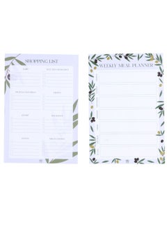 Prickly Pear Olive Set Of 2 Magnetic Meal Planner With Shopping List  - Image 1