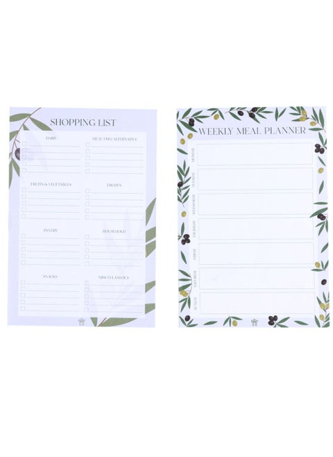 White Shopping List Meal Planner