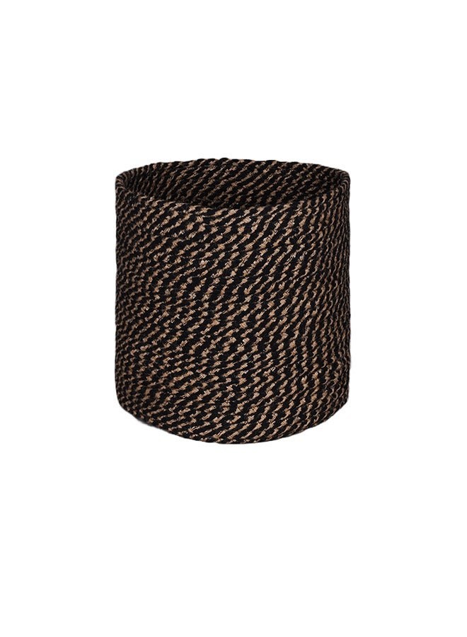 N & H Eco-friendly Handmade Jute Fabric Planter Baskets - Set of 3 - Organizer for Storage, Laundry and Home Décor (Black & Beige) - Image 5