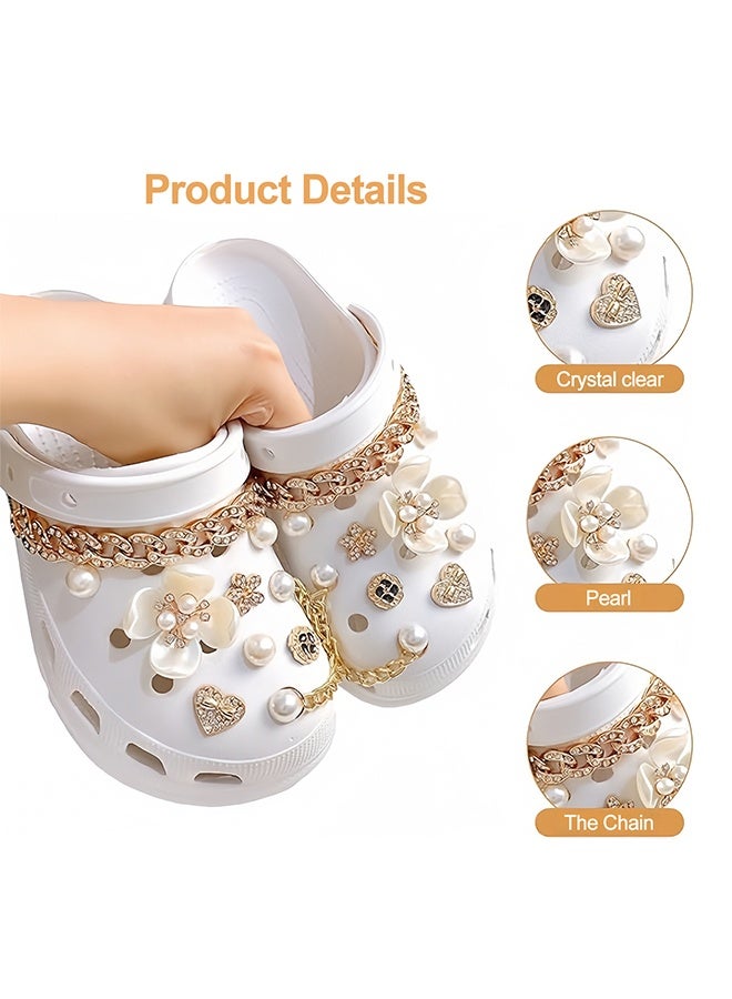 GNAFOTU 20 Pcs Shoe Charms, Bling Rhinestone Flower Shoe Decoration, Removable Shoe Charms, DIY Crystal Diamond Shoe Accessories - Image 4