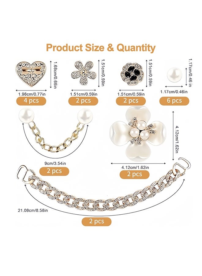 GNAFOTU 20 Pcs Shoe Charms, Bling Rhinestone Flower Shoe Decoration, Removable Shoe Charms, DIY Crystal Diamond Shoe Accessories - Image 3