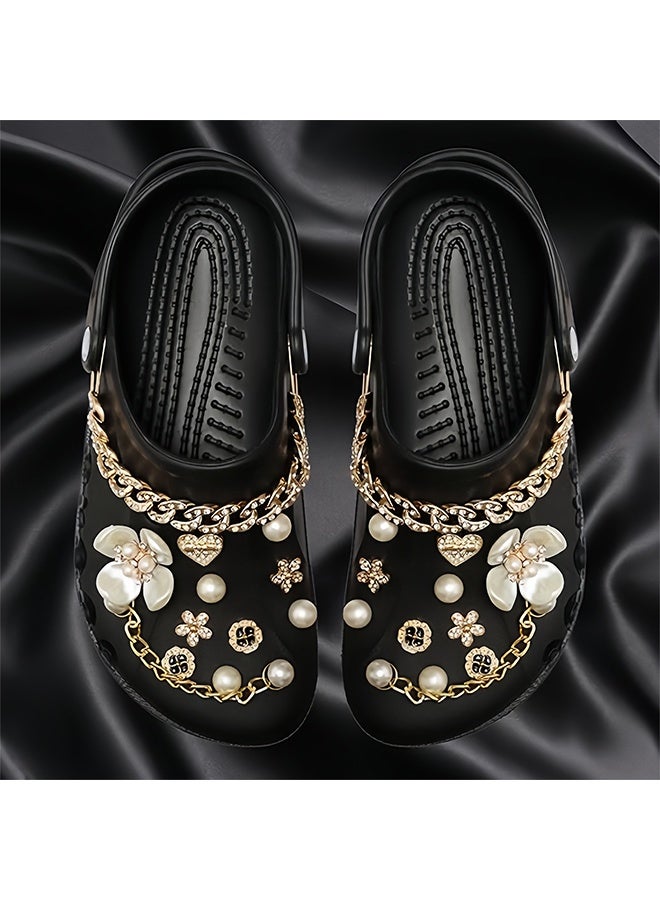 GNAFOTU 20 Pcs Shoe Charms, Bling Rhinestone Flower Shoe Decoration, Removable Shoe Charms, DIY Crystal Diamond Shoe Accessories - Image 2