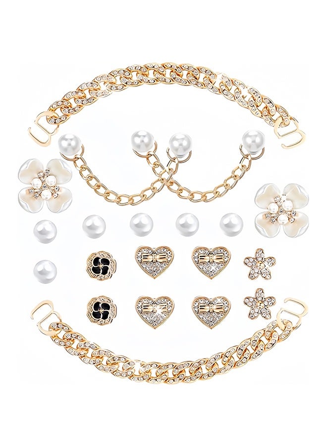 GNAFOTU 20 Pcs Shoe Charms, Bling Rhinestone Flower Shoe Decoration, Removable Shoe Charms, DIY Crystal Diamond Shoe Accessories - Image 1