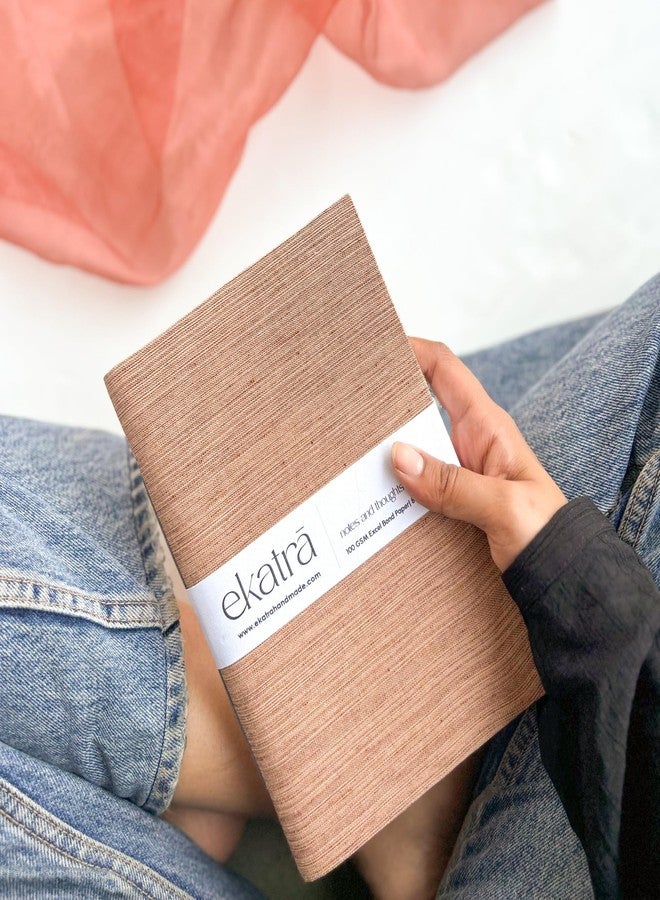 Ekatra A5 Unruled Journal | Solid Beige Fabric Cover | Handcrafted Notebook with 80 Pages | 100 GSM Sustainable Paper | Eco-Friendly Writing & Drawing Diary - Image 5