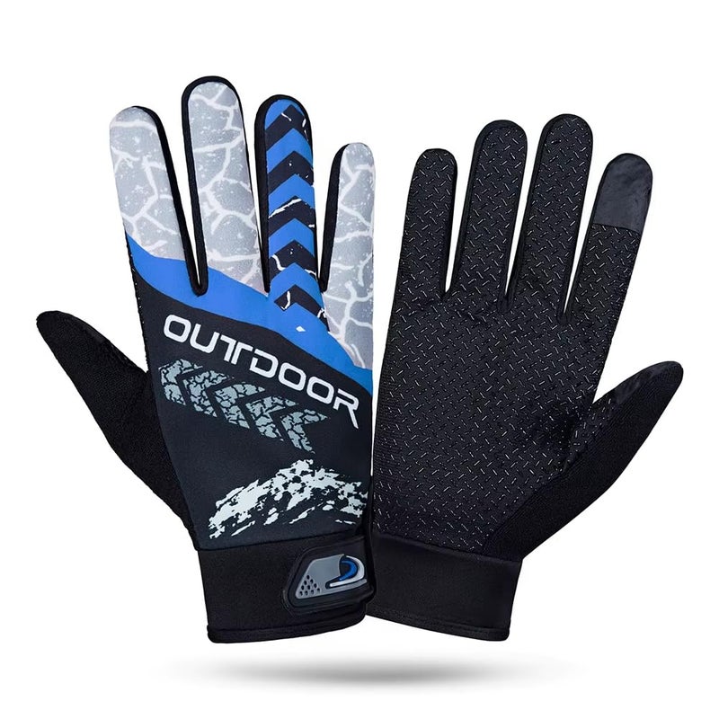 SEFLICA ® Cycling Gloves | Non-Slip Sun Protection Gloves for Men & Women | Warm, High-Temperature Resistant Gloves for Mountain Biking, Motorcycle Riding, Cricket, Tennis & Outdoor Sports (Blue) - Image 1