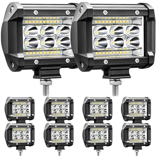 SAN YOUNG LED Pod Lights 4 Inch 78W 7000lm LED Truck Work Light Pods Spot Lights Automotive Light Bars 12V 24V Boat Pickup ATV UTV RV Spotlights, 10Pack - Image 1
