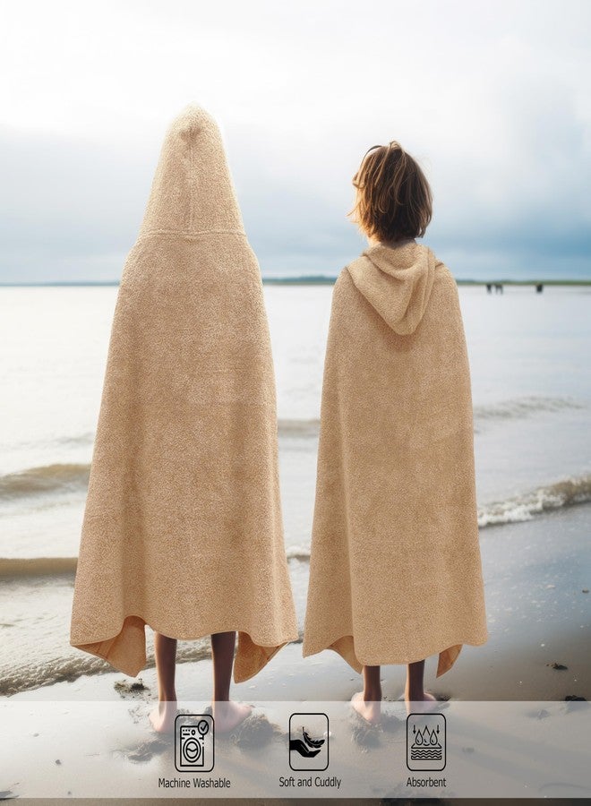 ORIGINAL KIDS Hooded Bath Towel Wrap - Ultra Soft 100% Cotton Terry Large Oversized Hooded Kids Towel - Toddler Big Kid Shower Pool Beach Towel - Absorbent Quick Dry Easy Care Gift - 30 x 54 - Linen - Image 2