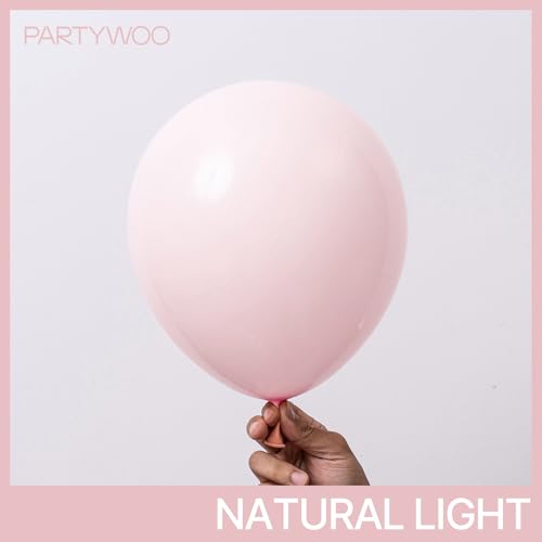 PartyWoo Pale Pink Balloons 100pcs 12 Inch Light Pastel Baby Pink Latex Helium Balloons for Birthday Engagement Bachelorette Baby Shower Easter Princess Butterfly Theme Party Decorations PinkQ01 - Image 5