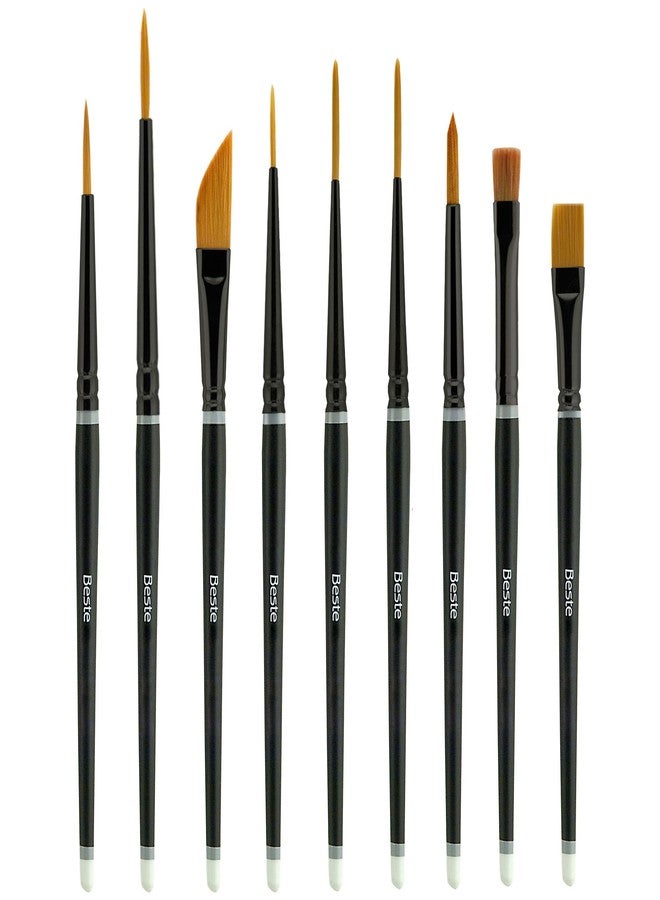 Creative Mark Best Golden Taklon Paint Brushes- Try-Me Decorating Set of 9- Multi-Diameter Natural Bristle Watercolor Brushes- Short Handle Paint Brush For Artists, Watercolor, Acrylic Paint & Gouache - Image 3