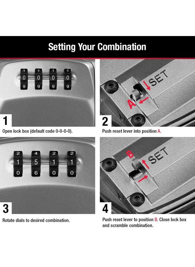Master Lock Master Lock Heavy Duty Key Lock Box, Key Box, Wall Mount, Share Key Safe’s Combo with Tenants, Guests, Cleaning Crews, Ideal for Landlords, Realtors, Property Managers, Holds 5 Keys, 5415D  - Image 5