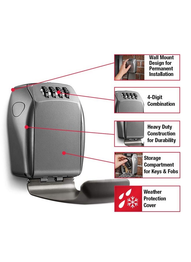 Master Lock Master Lock Heavy Duty Key Lock Box, Key Box, Wall Mount, Share Key Safe’s Combo with Tenants, Guests, Cleaning Crews, Ideal for Landlords, Realtors, Property Managers, Holds 5 Keys, 5415D  - Image 2