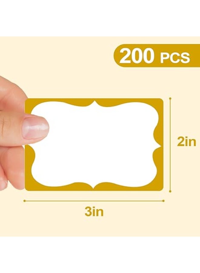 Generic Gold Name Tags,2"x 3" Name Tag Stickers with Gold Border 200 Pcs Adhesive Name Tags Sticker Name Badges Labels for School, Office, Home, Party, Conferences  - Image 5