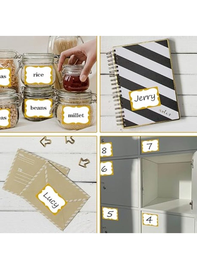 Generic Gold Name Tags,2"x 3" Name Tag Stickers with Gold Border 200 Pcs Adhesive Name Tags Sticker Name Badges Labels for School, Office, Home, Party, Conferences  - Image 3
