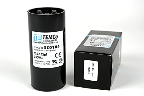 TEMCo Industrial TEMCo 135-162 uF MFD CD60 Start Capacitor 330V AC Round | 50/60 Hz Motor Start Capacitor for HVAC, Compressor, Pump - Image 5