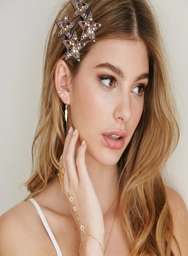 Arvintas 16 PCS Star Snap Hair Clips, Y2K Hair Accessories Non-slip Small Snap Hair Clips Fabric Diamond Alligator Hair Pins For Toddler Girls Women Metal Hair Barrettes - Image 3