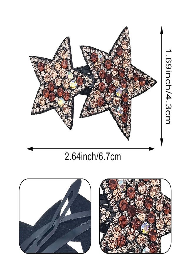 Arvintas 16 PCS Star Snap Hair Clips, Y2K Hair Accessories Non-slip Small Snap Hair Clips Fabric Diamond Alligator Hair Pins For Toddler Girls Women Metal Hair Barrettes - Image 2