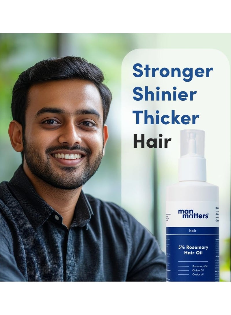Man Matters Hair Oil With Rosemary, Onion, Bhringraj, Shikkai, Brahmi and Amla Oils - Nourishes Hair and Protects Shine - 100ml - Image 2