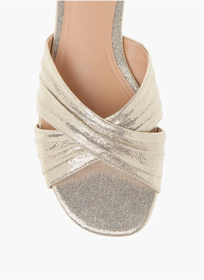 Celeste Womens Textured Cross Strap Slip-On Sandals