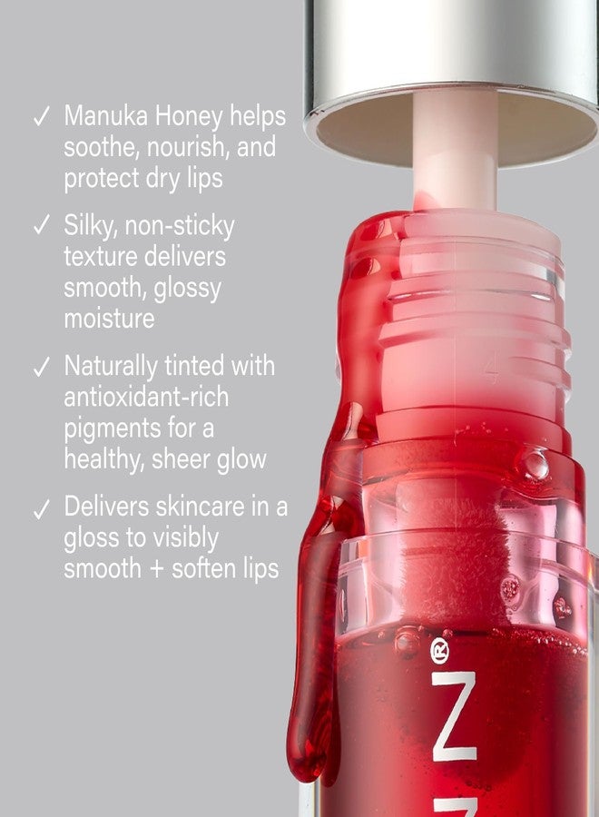 SKINN Luminous Lip Oil, Crimson - Lip Care for Dry and Cracked Lips - Ultra-Light Non-Sticky Formula with Sheer Glossy Finish - Soothing Vitamin C & Manuka Honey Supports Collagen Production - Image 3