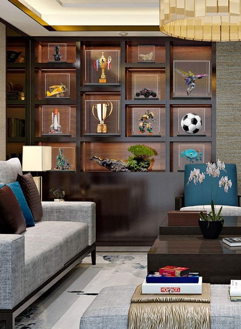 تي بي جي بي حافظة عرض اكريليك بقاعدة اسود/ابيض/بينك، صناديق عرض للمقتنيات للحماية من الغبار (اسود، 60 × 30 × 20 سم / 23.6 × 11.8 × 7.9 انش) - Image 4