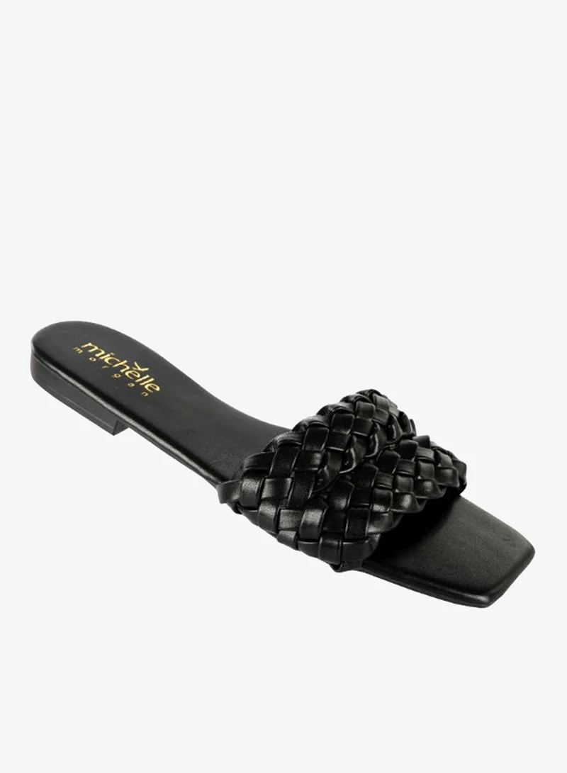 Michelle Morgan 092-2281 Michelle Morgan Ladies Flat Sandals Black