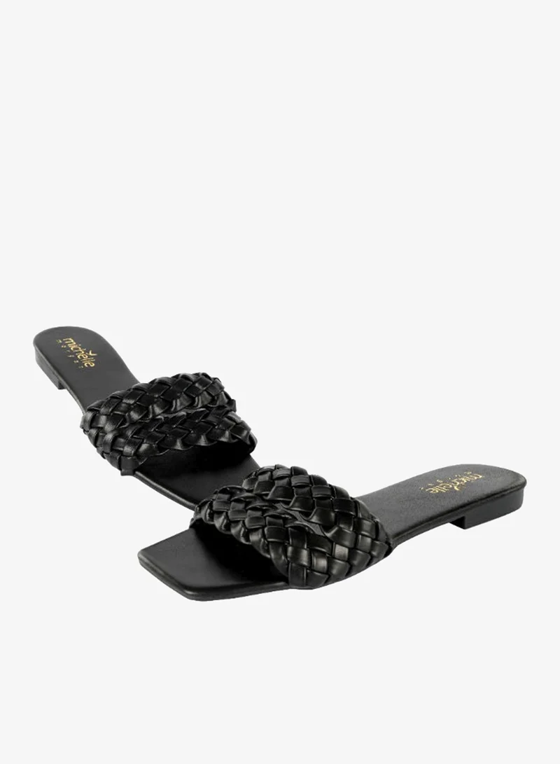 Michelle Morgan 092-2281 Michelle Morgan Ladies Flat Sandals Black