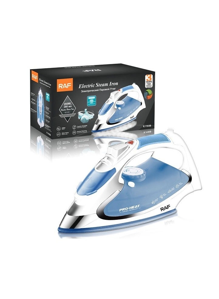 آر إيه أف (R-1193B)جهاز كي بالخار/ قاعدة سيراميك/ 280 مل/ جاف، بخار، رذاذ/ 2400 واط - Image 4