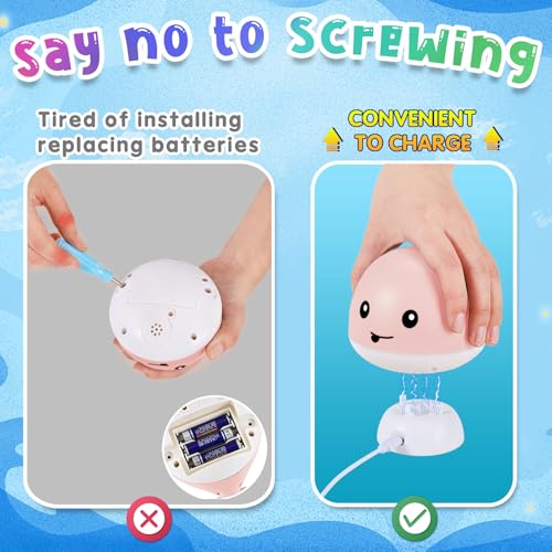 Gigilli Baby Girl Whale Bath Toy Easy Charging Bath Toys for Kids Ages 13 Light Up Bath Fountain Toy 61218 Months Toddler Bath Toy Sprinkler Baby Easter Basket Stuffers Birthday 1 2 3 Gifts - Image 5